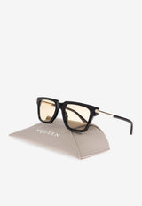 McQueen T-bar Icon Square Sunglasses Beige 841552 J0749-1150