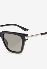 McQueen T-bar Icon Square Sunglasses Gray 841552 J0749-1055