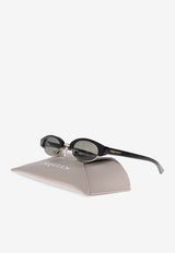 McQueen Ellipse Oval Sunglasses Gray 841557 J0749-1056