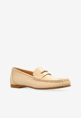Chloé Logo Plaque Leather Loafers Cream CHC25A11S PI-24Q