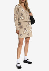Kenzo Hana Dots Mini Skirt Beige FF62JU600 3CR-11