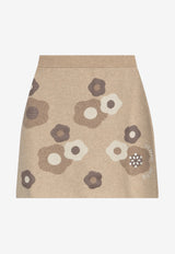 Kenzo Hana Dots Mini Skirt Beige FF62JU600 3CR-11