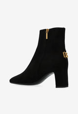 Dolce & Gabbana 60 DG Logo Suede Ankle Boots Black CT1092 A1275-80999