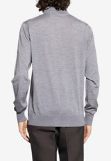 Dolce & Gabbana DG Logo Wool Polo Sweater Gray GXZ25T JDVBV-V0545