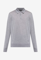 Dolce & Gabbana DG Logo Wool Polo Sweater Gray GXZ25T JDVBV-V0545