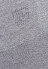 Dolce & Gabbana DG Logo Wool Polo Sweater Gray GXZ25T JDVBV-V0545