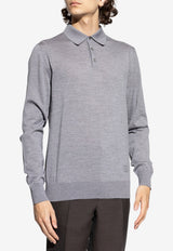 Dolce & Gabbana DG Logo Wool Polo Sweater Gray GXZ25T JDVBV-V0545