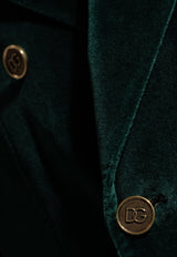Dolce & Gabbana Sicilia Double-Breasted Velvet Jacket Green G2TV8T FUVKR-V0707