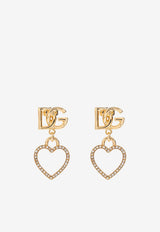 Dolce & Gabbana DG Logo and Heart Earrings Gold WER6I2 W1111-ZOO00