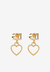 Dolce & Gabbana DG Logo and Heart Earrings Gold WER6I2 W1111-ZOO00