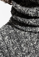 Dolce & Gabbana Wool Tweed Turtleneck Sweater Gray GXW67T JAM6O-S0991