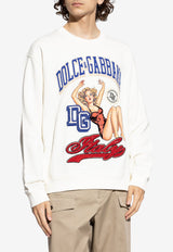 Dolce & Gabbana Graphic Print Sweatshirt White G9AHSZ G7PHH-A4567