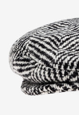 Dolce & Gabbana Shetland Chevron Beret Gray GH587A FC2FV-S8030