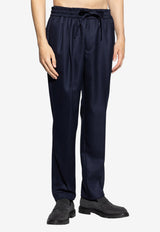 Dolce & Gabbana Wool Pleated Track Pants Navy GP12QT FU25E-B0665