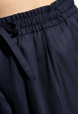 Dolce & Gabbana Wool Pleated Track Pants Navy GP12QT FU25E-B0665