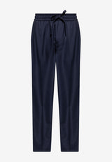 Dolce & Gabbana Wool Pleated Track Pants Navy GP12QT FU25E-B0665