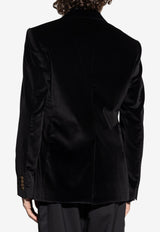 Dolce & Gabbana Single-Breasted Velvet Jacket Black G2TV4T GJ619-N0000