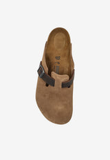 Birkenstock Boston VL Textured Slides Brown 1030667 0-DARK TEA