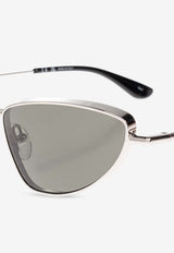 McQueen Logo Cat-Eye Sunglasses Gray 841899 I3330-1030