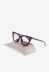 McQueen Spike Geometric Cat-Eye Sunglasses Blue 841637 J0749-6344