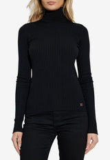 Dolce & Gabbana DG Logo Wool Turtleneck Sweater Black FXW34T JDVDC-N0000