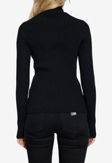Dolce & Gabbana DG Logo Wool Turtleneck Sweater Black FXW34T JDVDC-N0000