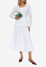 Jacquemus Flared A-line Midi Skirt White SKW00635 AW00648-100