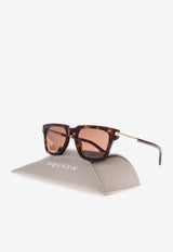 McQueen T-bar Icon Square Sunglasses Brown 841552 J0749-2082