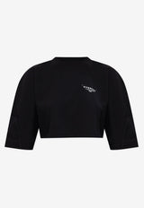 Givenchy Logo Print Cropped T-shirt Black BW70F KP75N-001