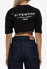 Givenchy Logo Print Cropped T-shirt Black BW70F KP75N-001