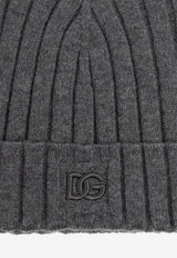 Dolce & Gabbana Ribbed Cashmere Beanie Gray FXQ10Z JBW0S-N5822