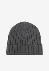 Dolce & Gabbana Ribbed Cashmere Beanie Gray FXQ10Z JBW0S-N5822
