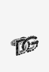 Dolce & Gabbana DG Logo Rhinestone Cufflinks Black WFR5X1 W1111-87655