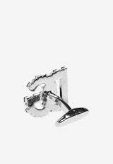 Dolce & Gabbana DG Logo Rhinestone Cufflinks Black WFR5X1 W1111-87655