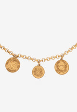 Moschino Coin Pendant and Pearl Necklace Gold 25271 A9108 8404-1607