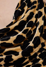 Balmain Animal Print Midi Dress Brown FF1RH055 VI33-GBA
