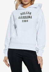 Dolce & Gabbana Logo Embroidered Hooded Sweatshirt White F9S48Z GDDBA-W0800