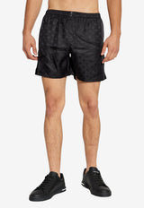 Dolce & Gabbana DG Logo Silk Boxer Shorts Black M3A12T FJ1JY-N0000