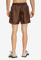 Dolce & Gabbana Silk Jacquard Boxer Shorts Brown M4F08T IS1ZH-HM8SS