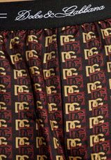 Dolce & Gabbana Silk Jacquard Boxer Shorts Brown M4F08T IS1ZH-HM8SS