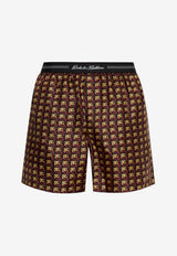 Dolce & Gabbana Silk Jacquard Boxer Shorts Brown M4F08T IS1ZH-HM8SS