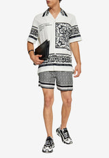 Dolce & Gabbana Printed Silk Boxer Shorts Gray M4F08T HI1ZU-HH8RN