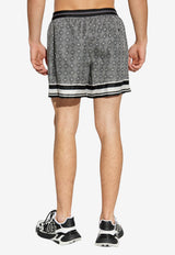 Dolce & Gabbana Printed Silk Boxer Shorts Gray M4F08T HI1ZU-HH8RN