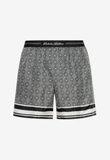 Dolce & Gabbana Printed Silk Boxer Shorts Gray M4F08T HI1ZU-HH8RN