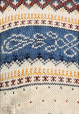 Etro Wool Jacquard Sweater with Hood Cream WRKE0314 AQ172-S9820