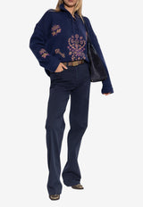 Etro Paisley Jacquard Wool Sweater Navy WRKE0326 AQ174-B0065