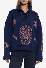 Etro Paisley Jacquard Wool Sweater Navy WRKE0326 AQ174-B0065