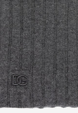 Dolce & Gabbana Knitted Cashmere Scarf Gray FXR15Z JBW0S-N5822
