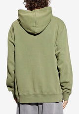 Balmain Faded Logo Hooded Sweatshirt Green FH1JT047 BC72-UIA