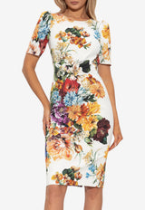 Dolce & Gabbana Bouquet Print Cady Dress Multicolor F6TYCT FSRQU-HA5PC